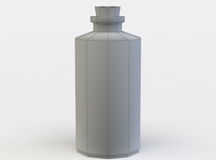 Green glass potion Low-poly 3D model_5