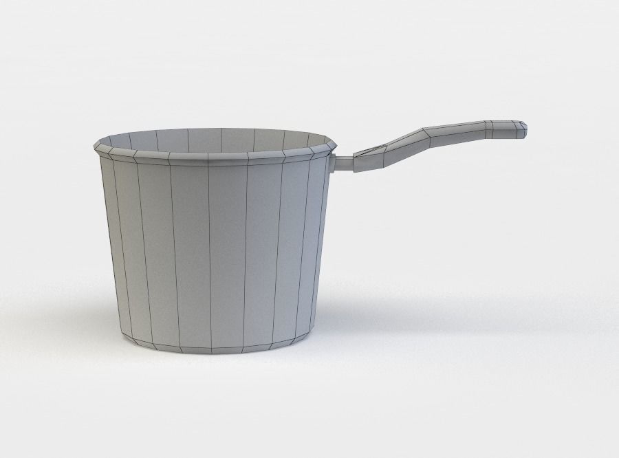 Cooking pot Low-poly 3D model_9