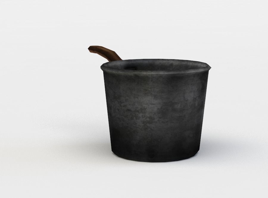 Cooking pot Low-poly 3D model_8