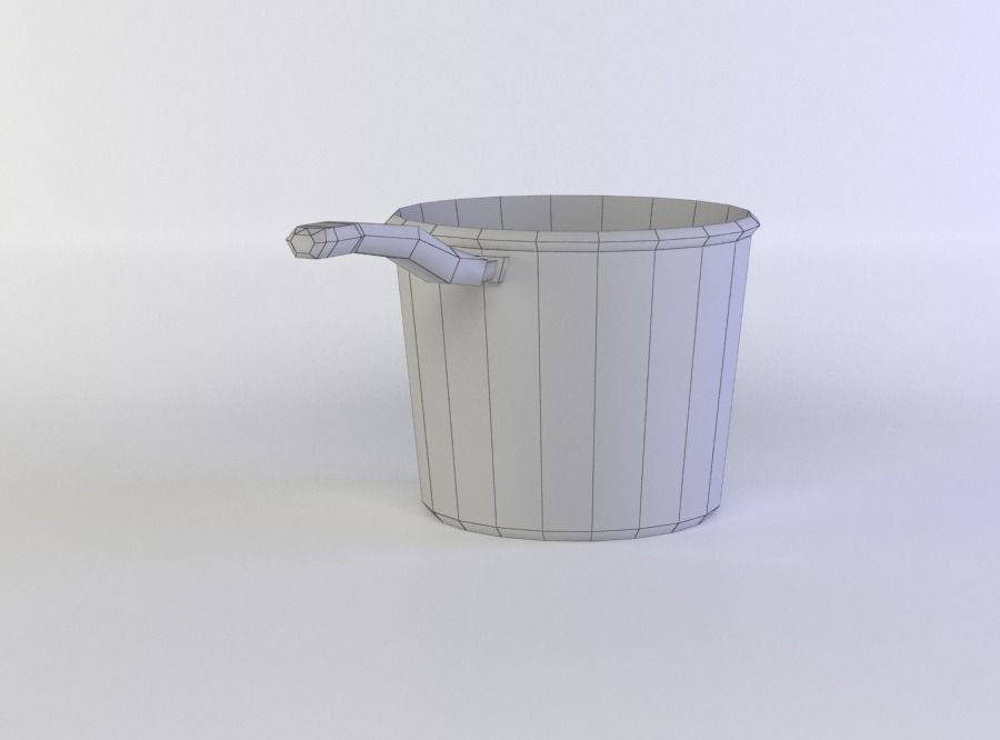 Cooking pot Low-poly 3D model_4