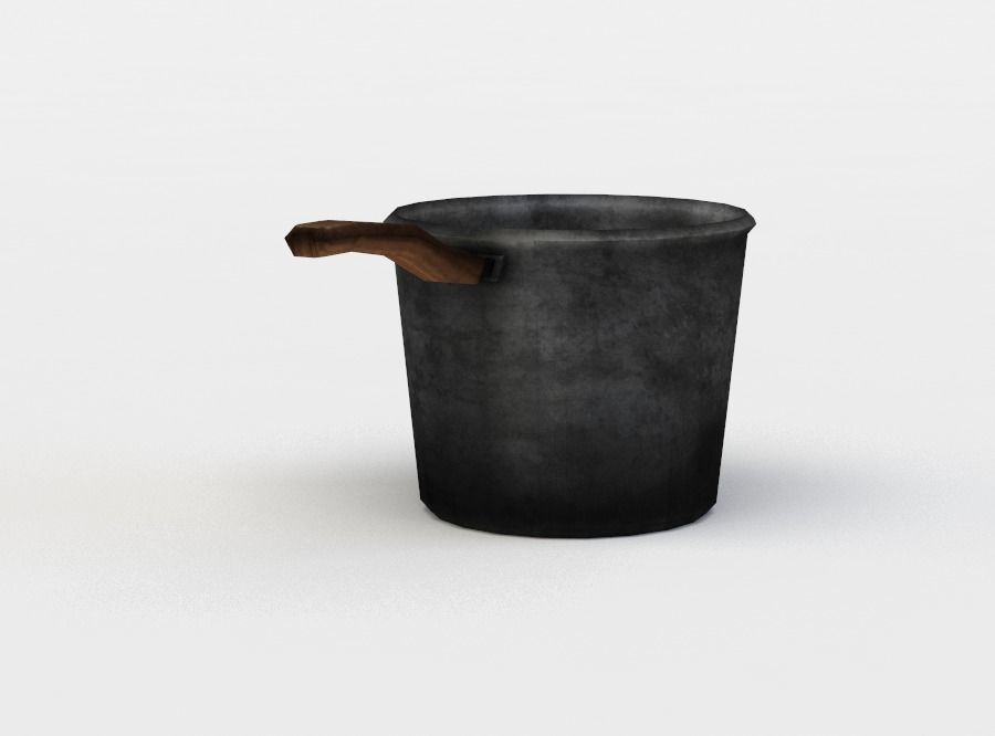 Cooking pot Low-poly 3D model_7