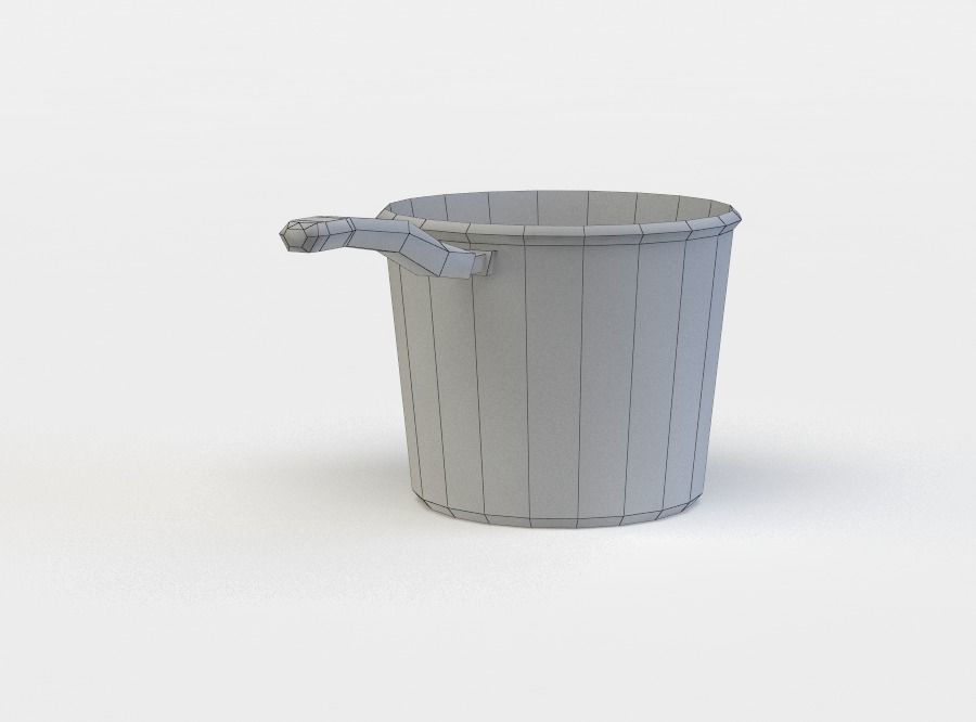 Cooking pot Low-poly 3D model_10