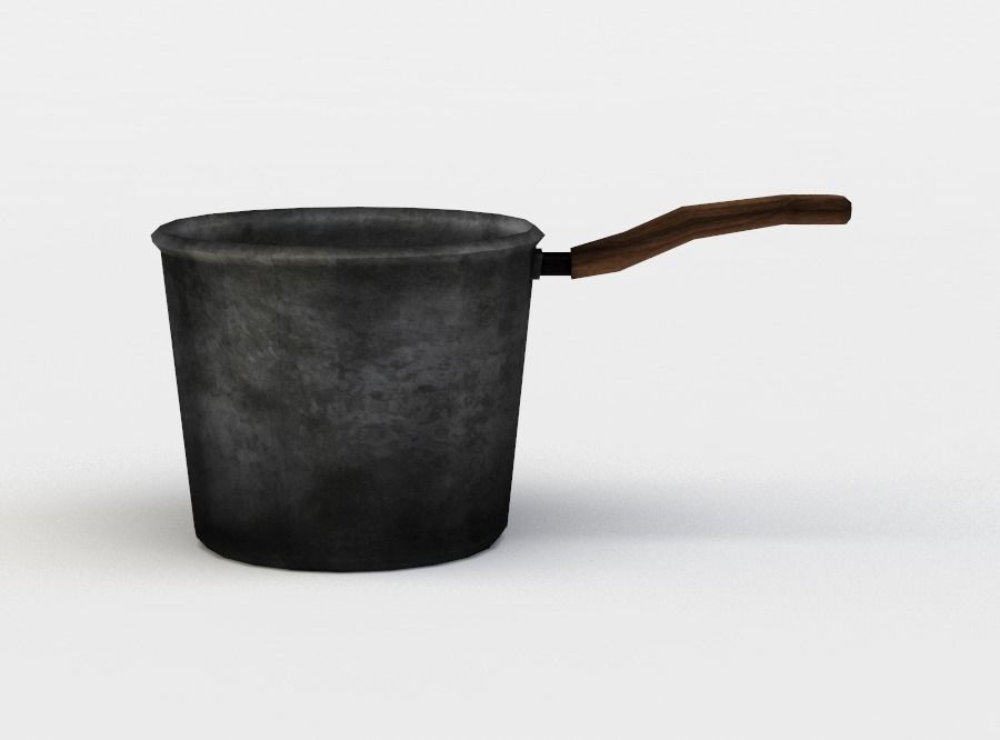 Cooking pot Low-poly 3D model_6