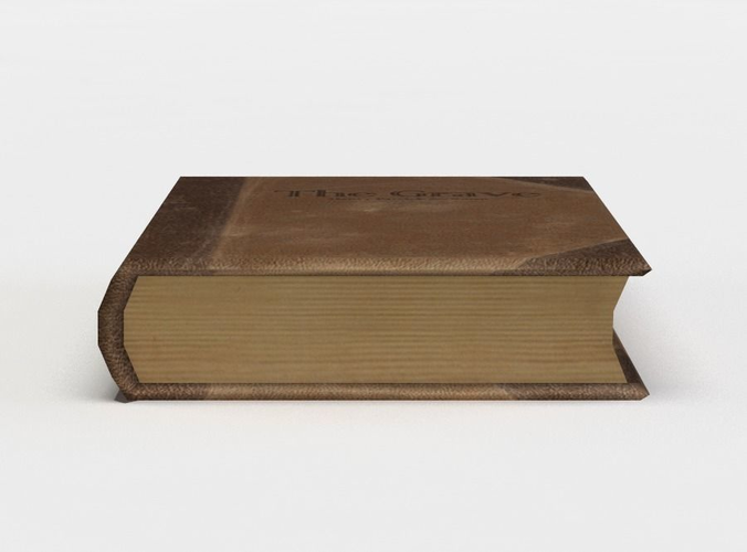 Closed book Low-poly 3D model