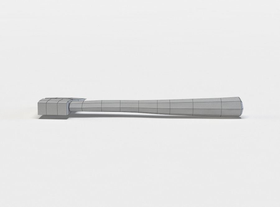 Wooden axe Low-poly 3D model_3