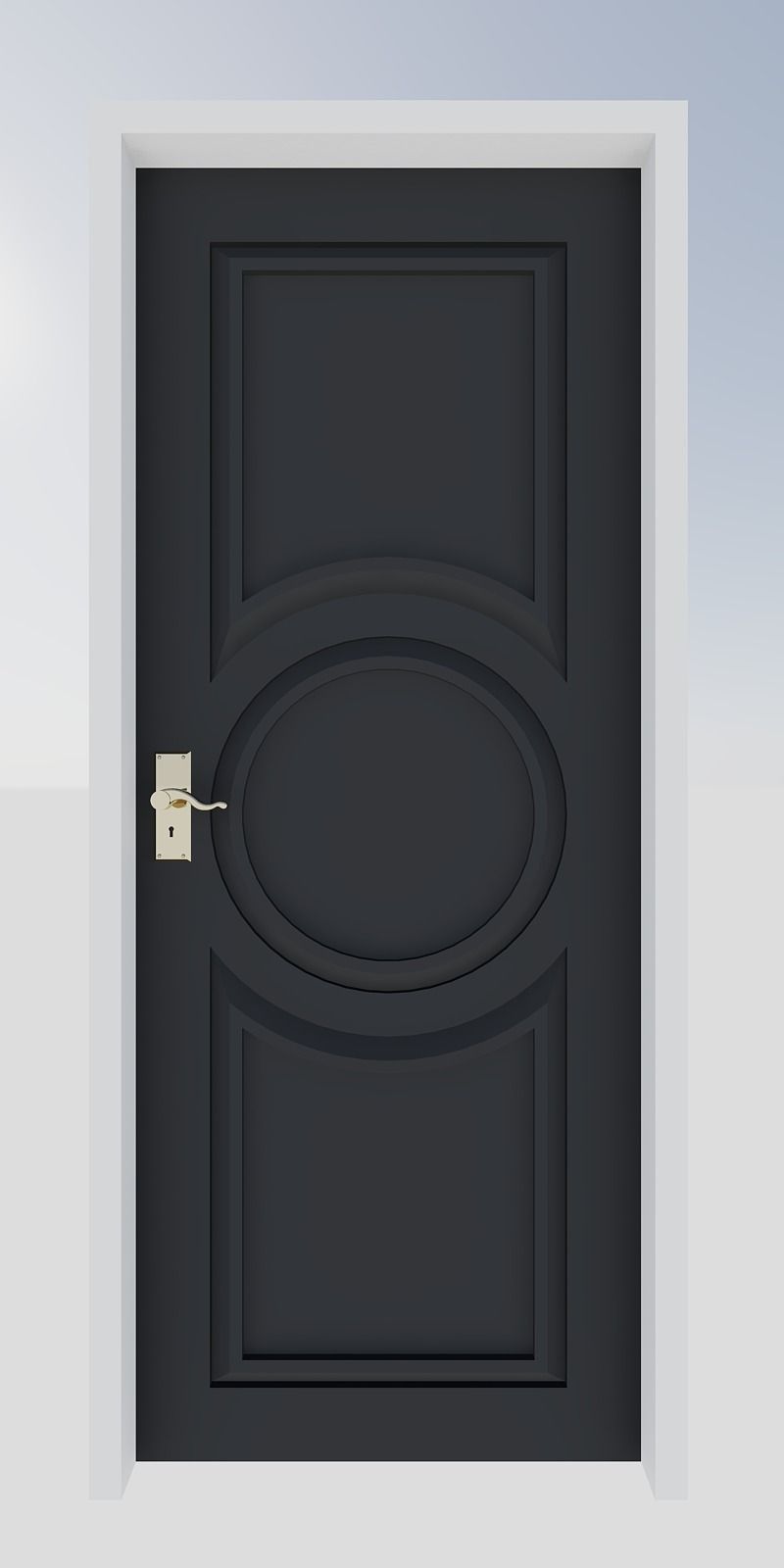 Black Carved Door Free 3D model