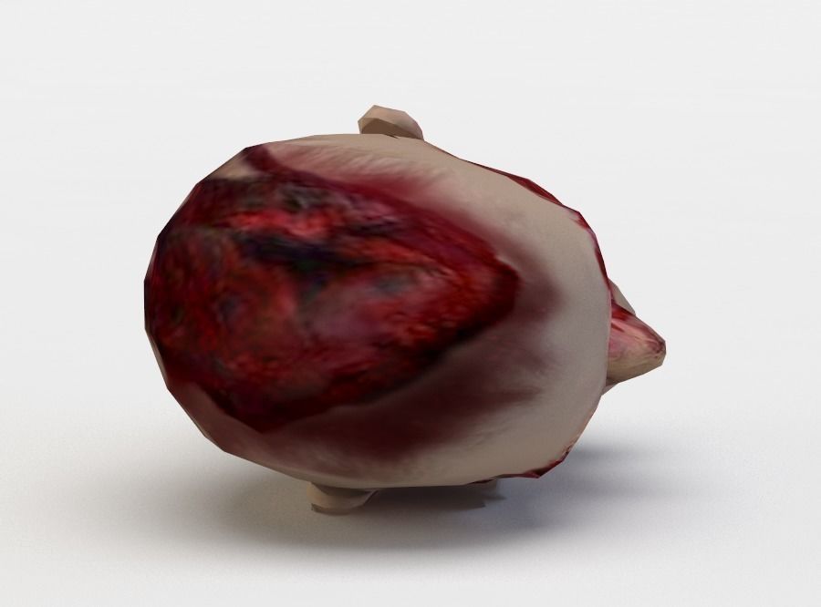 Zombie head Low-poly 3D model_2