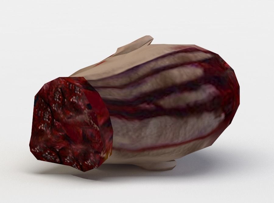 Zombie head Low-poly 3D model_1