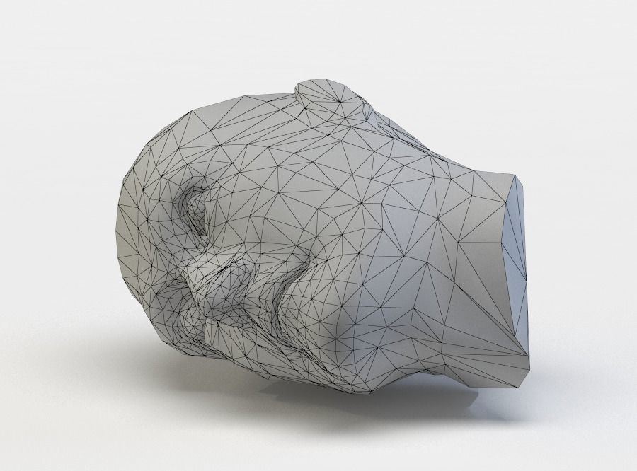 Zombie head Low-poly 3D model_3