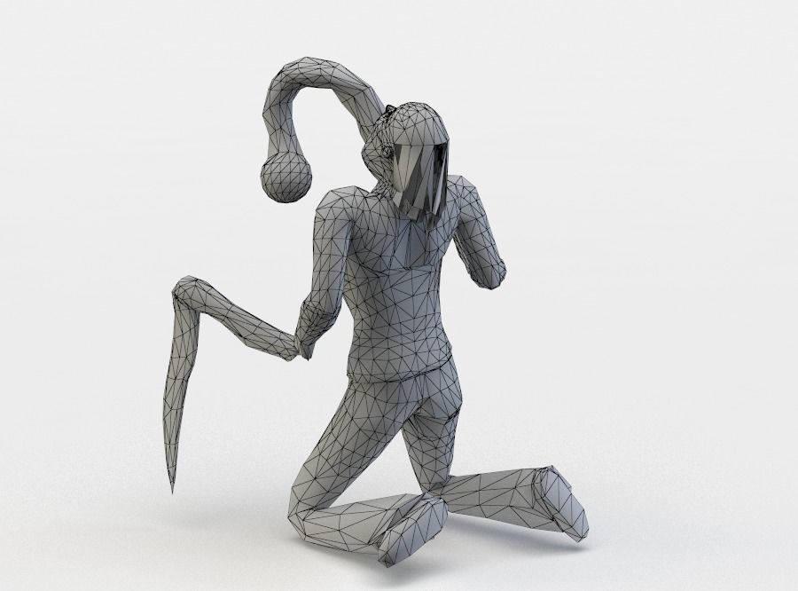 Zombie pose 1 Low-poly 3D model_4