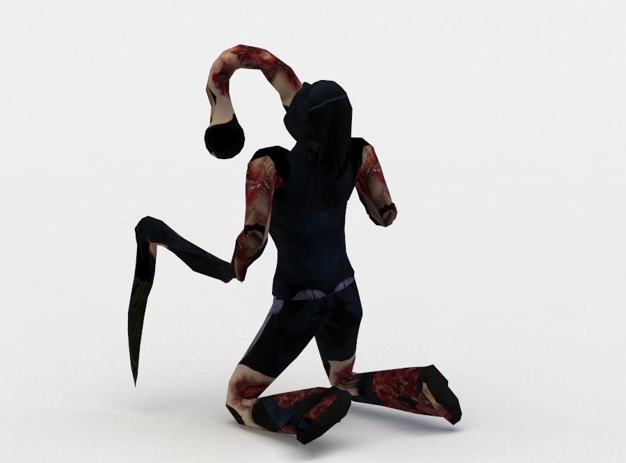 Zombie pose 1 Low-poly 3D model_1