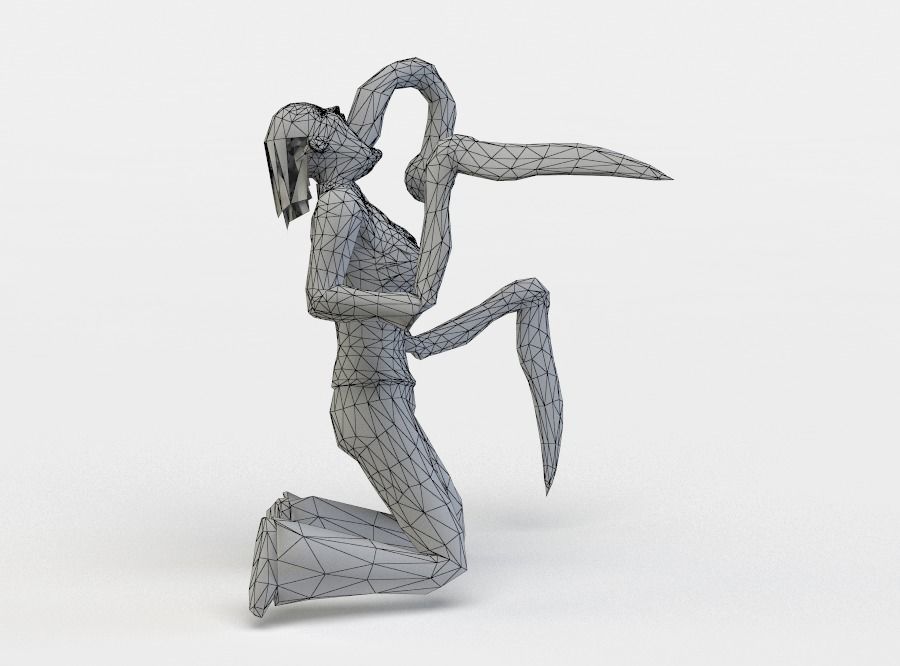 Zombie pose 1 Low-poly 3D model_5