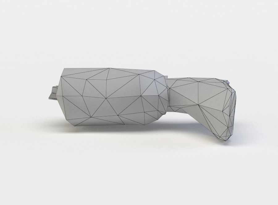 Zombie leg Low-poly 3D model_3