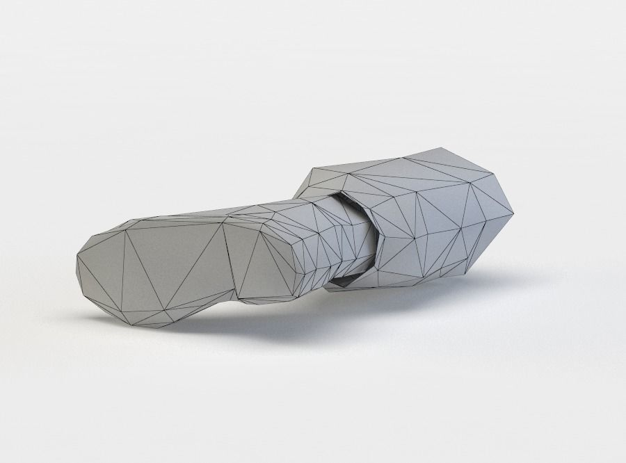 Zombie leg Low-poly 3D model_4