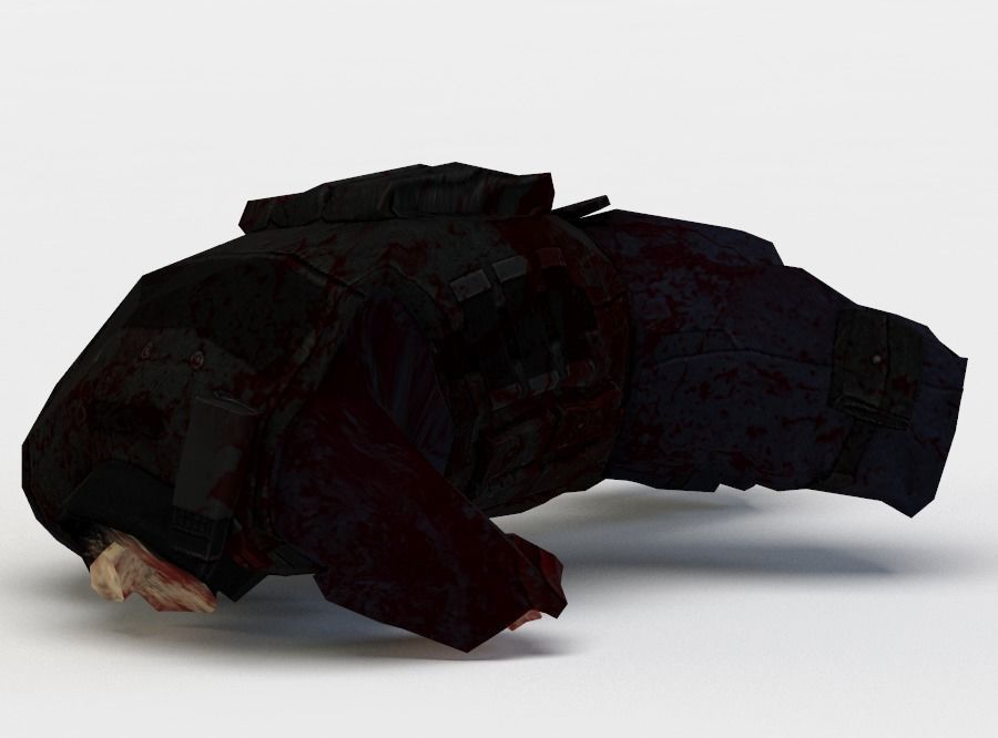 Zombie body Low-poly 3D model_2