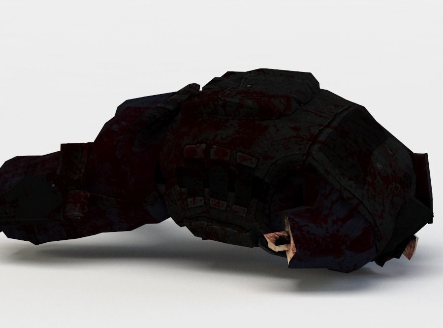 Zombie body Low-poly 3D model_1