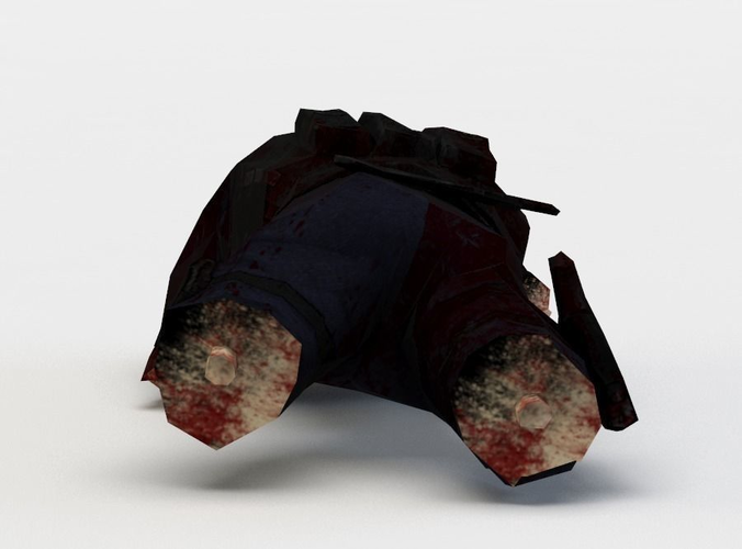 Zombie body Low-poly 3D model