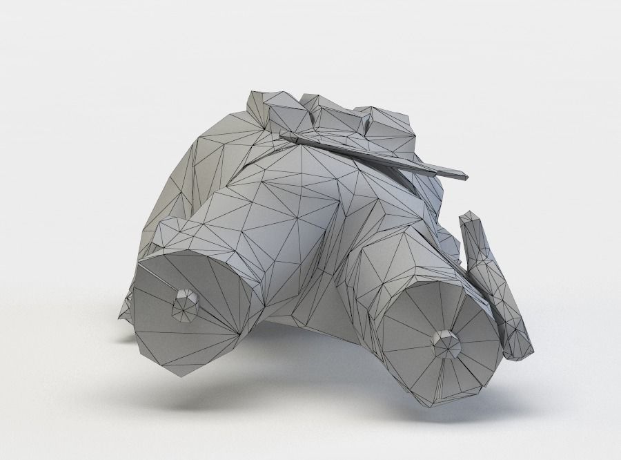 Zombie body Low-poly 3D model_3