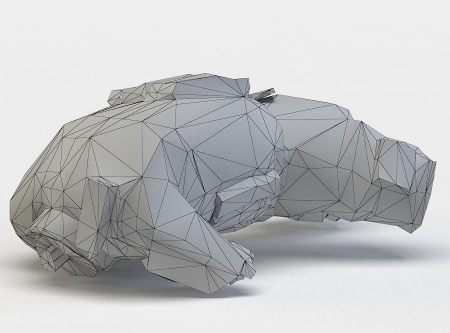 Zombie body Low-poly 3D model_5