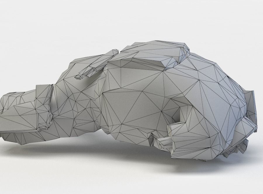 Zombie body Low-poly 3D model_4