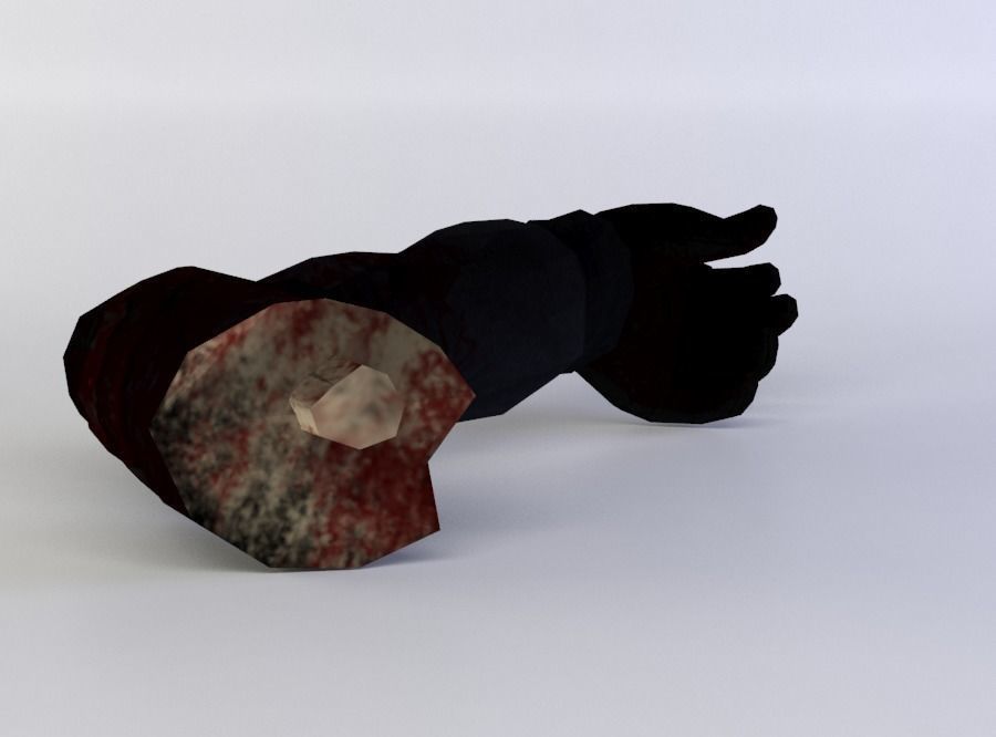 Zombie arm Low-poly 3D model_2