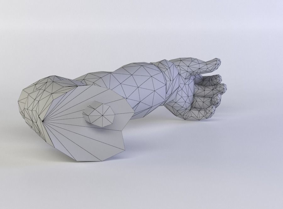 Zombie arm Low-poly 3D model_5