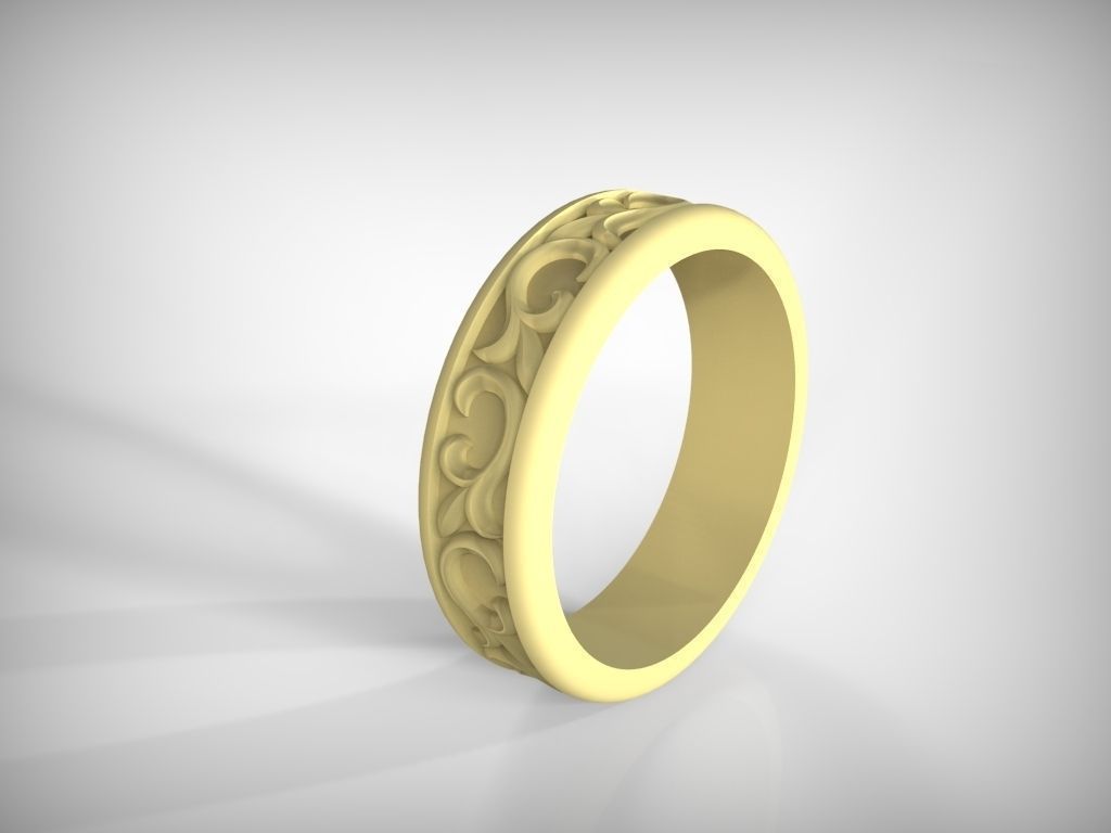 Wedding Ring 3D print model_3