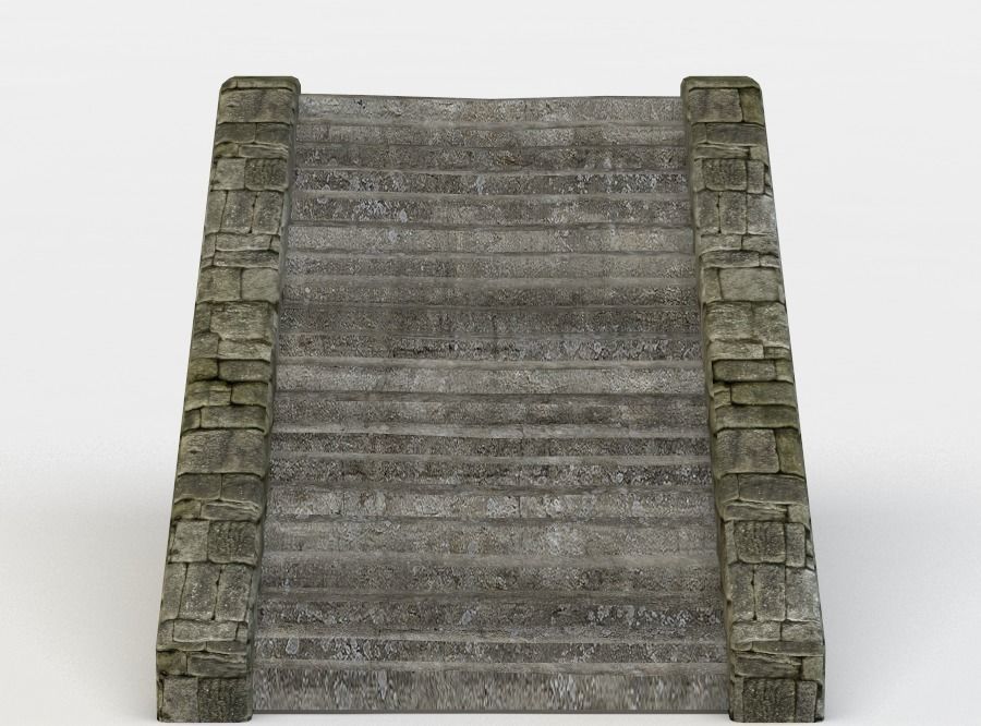 Castle stairs Low-poly 3D model