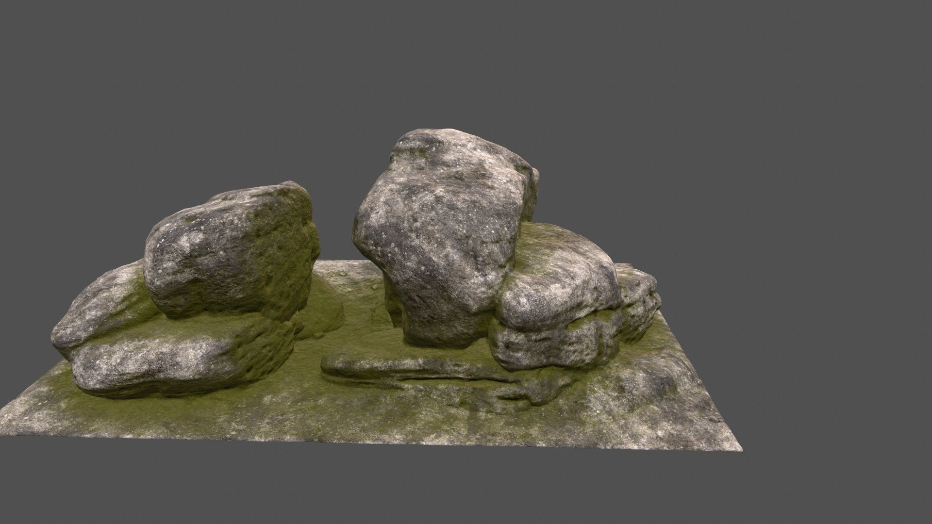 mossy rocks 2 Low-poly 3D model_9