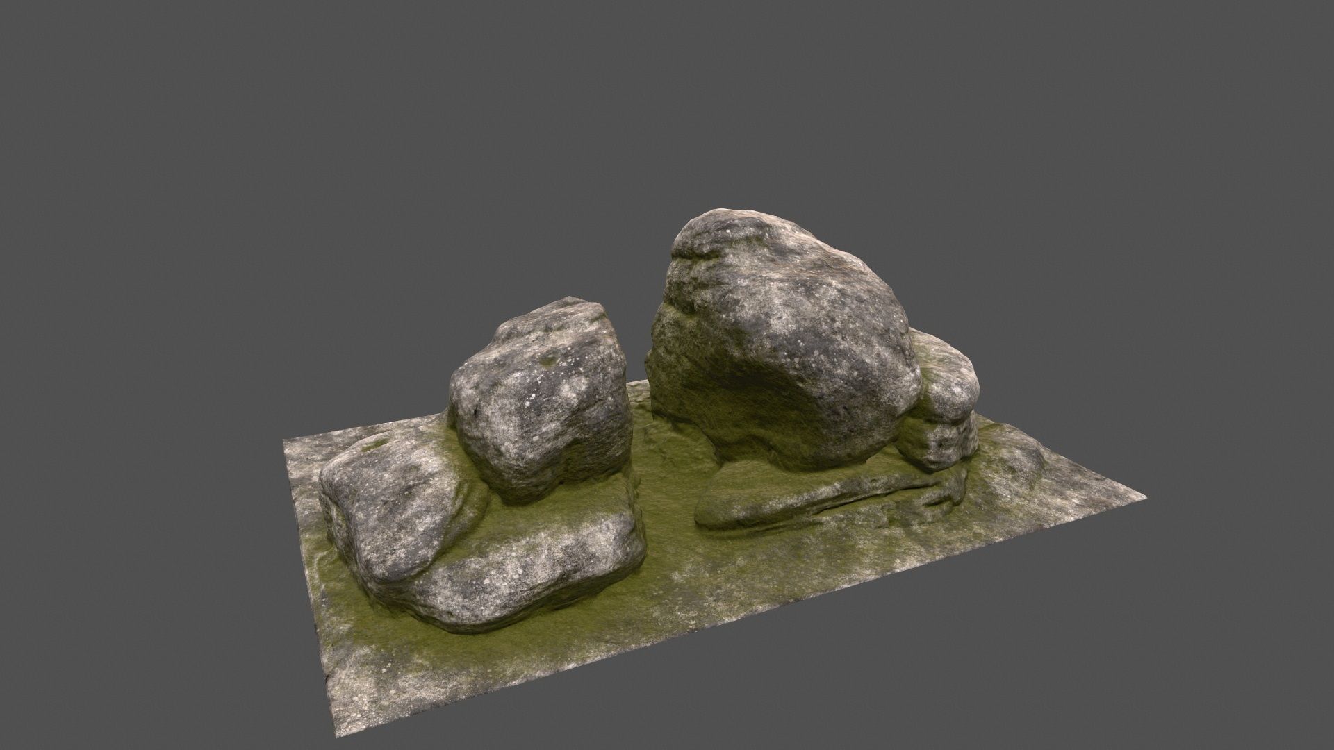 mossy rocks 2 Low-poly 3D model_10