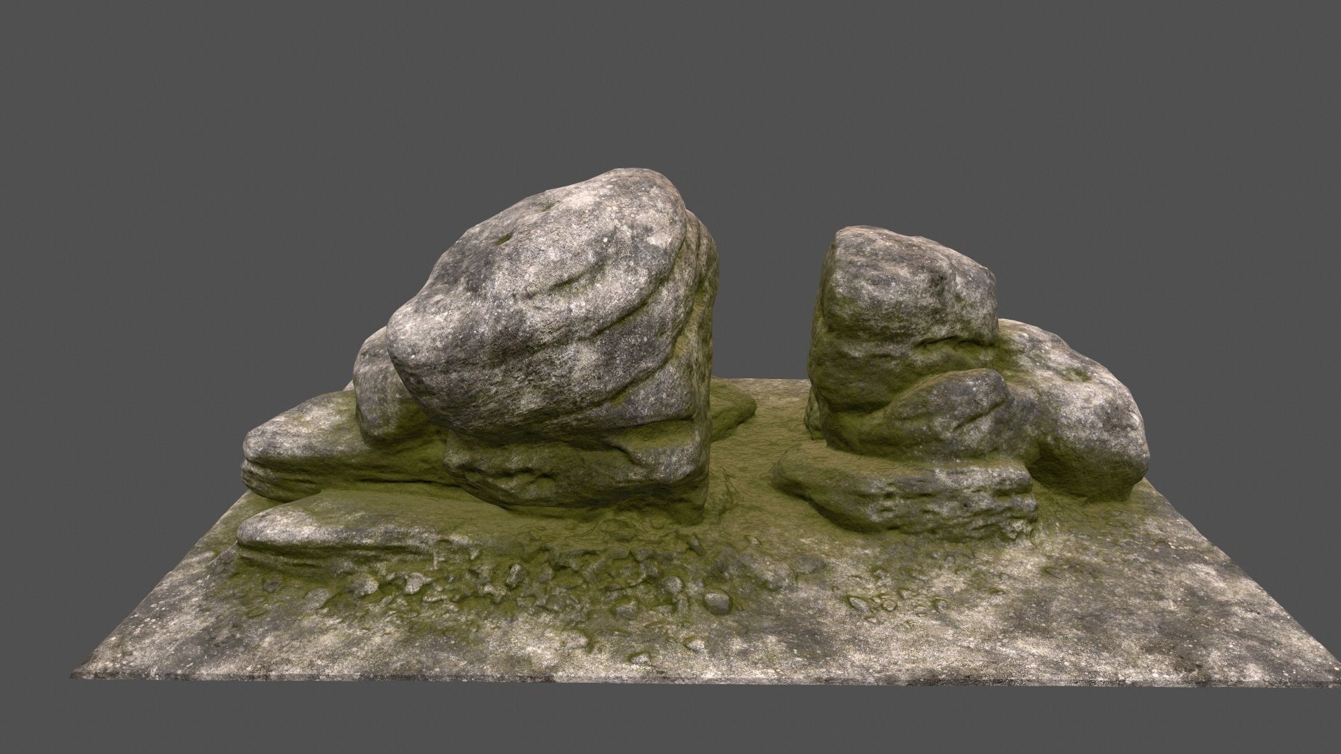 mossy rocks 2 Low-poly 3D model_6