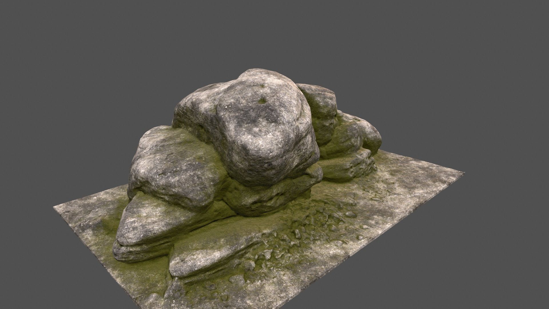 mossy rocks 2 Low-poly 3D model_7