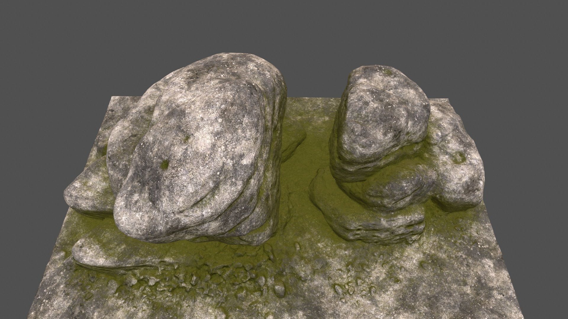 mossy rocks 2 Low-poly 3D model_5