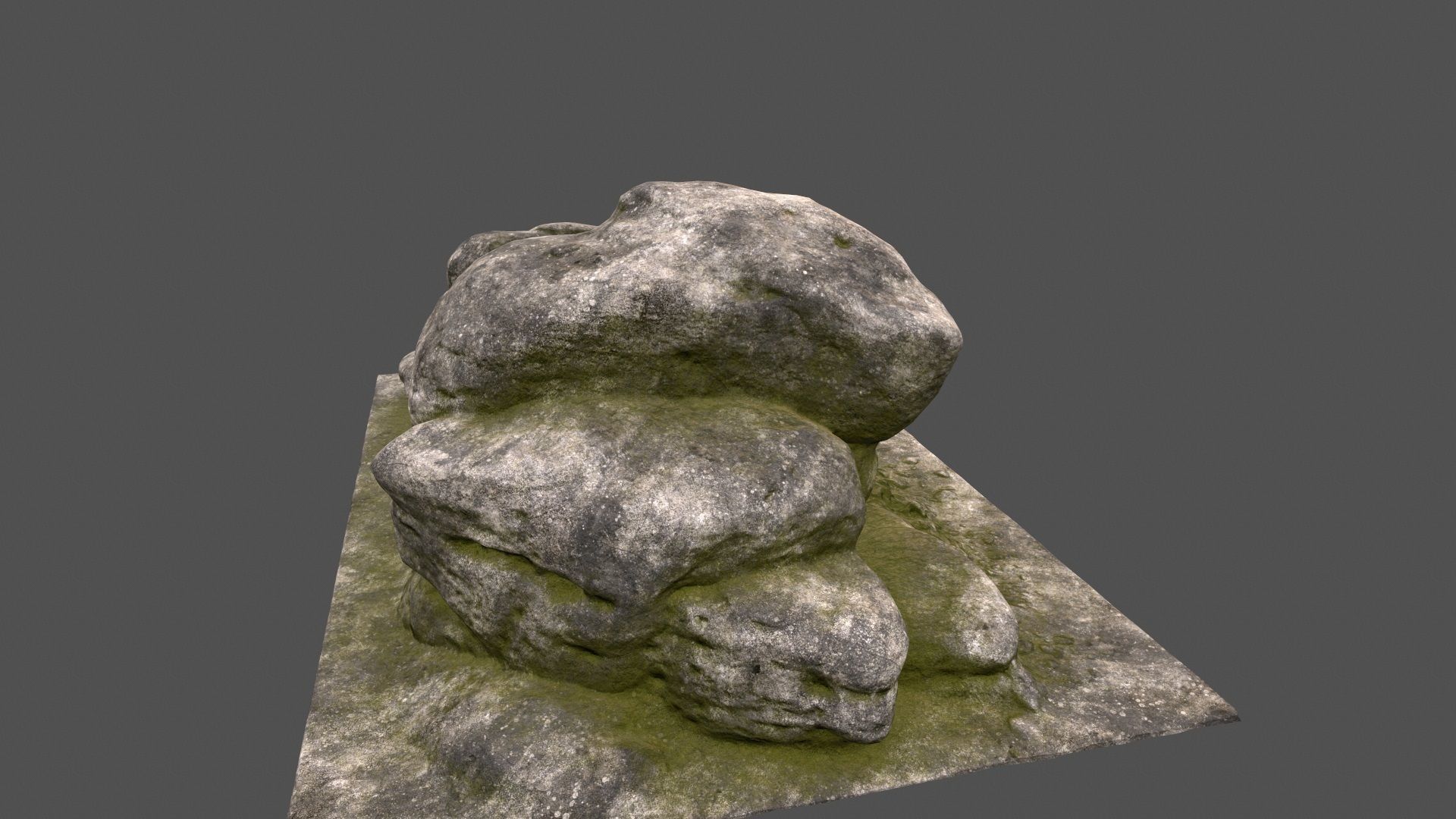 mossy rocks 2 Low-poly 3D model_8