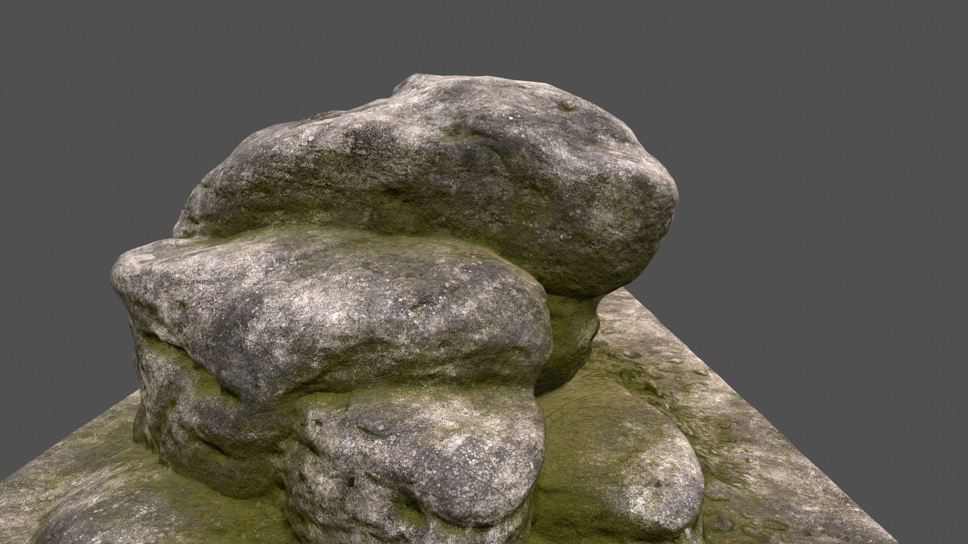 mossy rocks 2 Low-poly 3D model_1