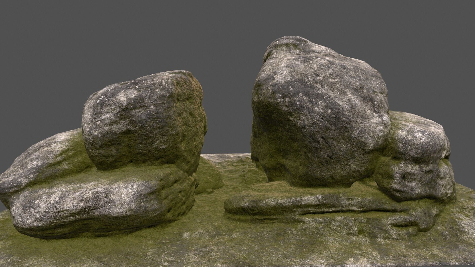 mossy rocks 2 Low-poly 3D model_3