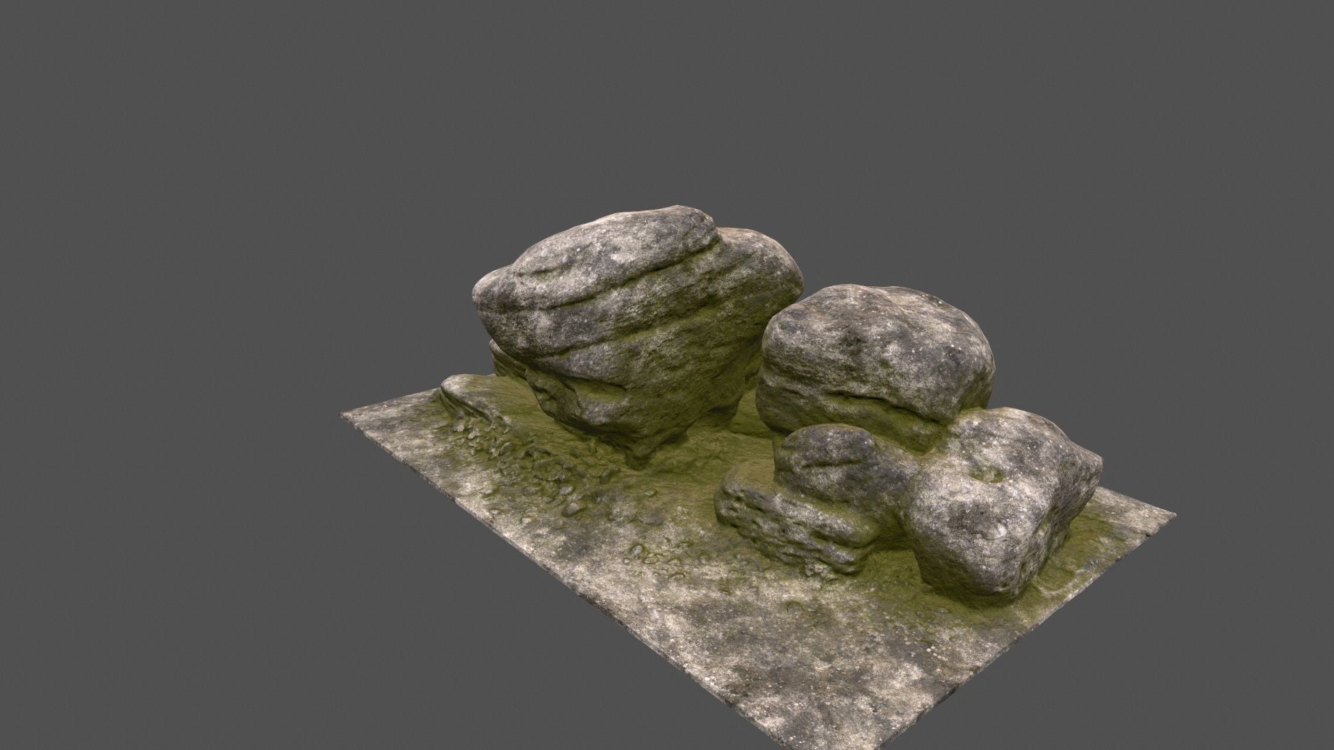 mossy rocks 2 Low-poly 3D model_12