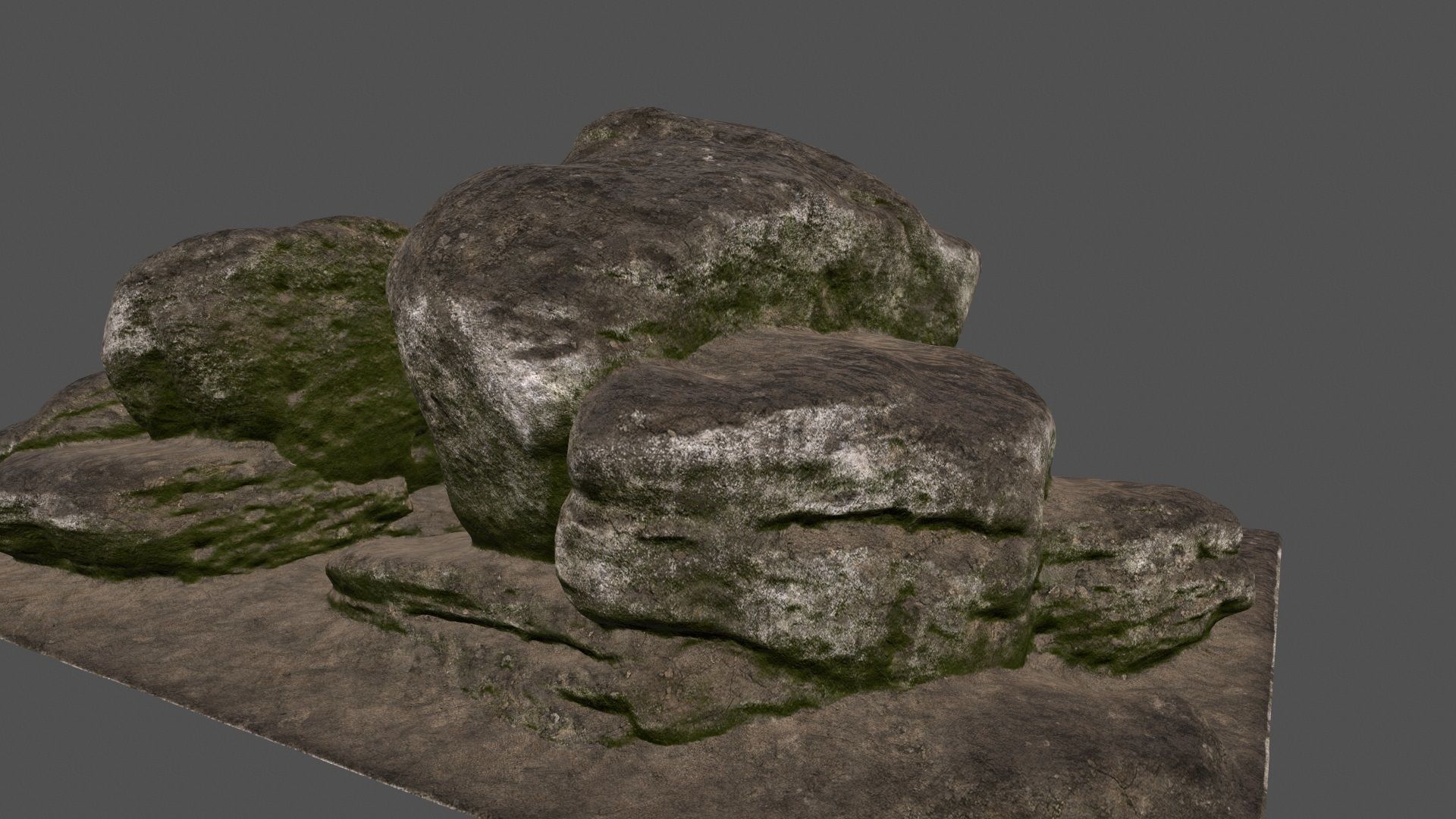 rocks 3 two Low-poly 3D model_2