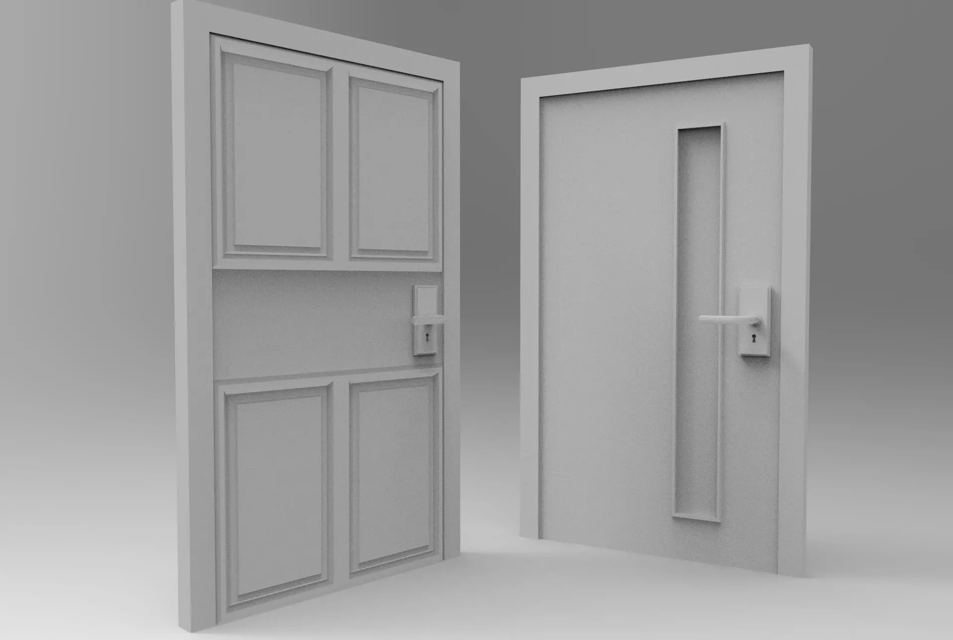 Door Interior Free low-poly 3D model_0