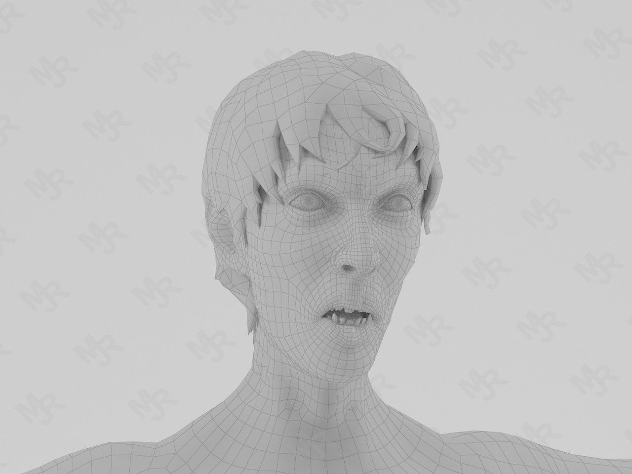 Male Zombie1 Animations Pack Low-poly 3D model_11