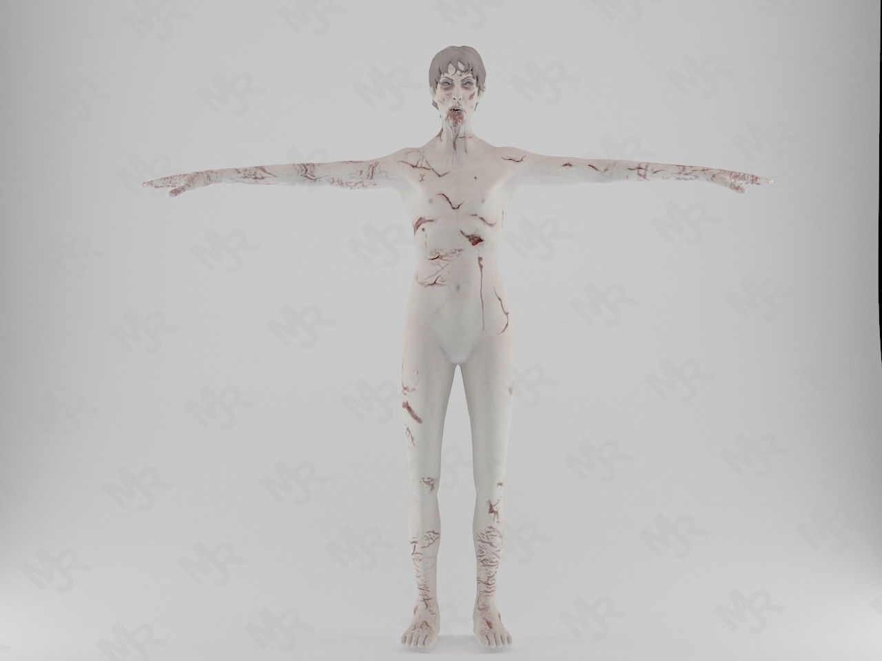 Male Zombie1 Animations Pack Low-poly 3D model_3