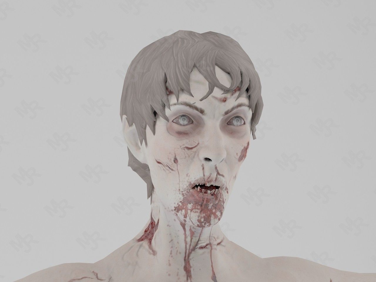 Male Zombie1 Animations Pack Low-poly 3D model_5