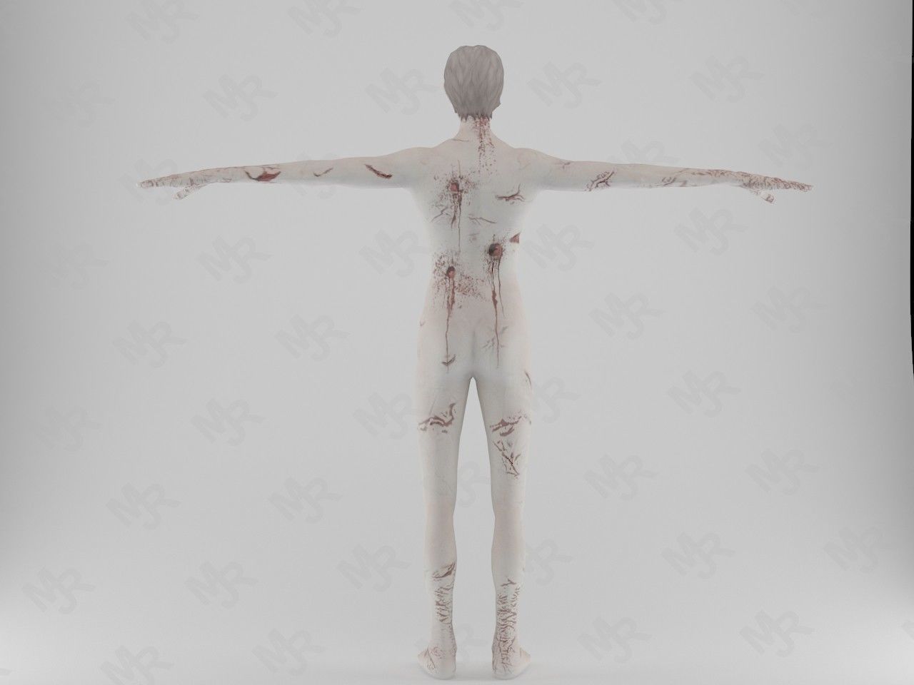Male Zombie1 Animations Pack Low-poly 3D model_4