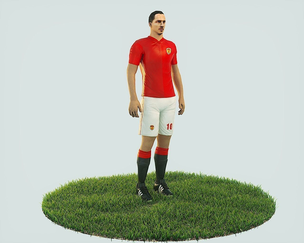 Ibrahimovic football Player game ready character Low-poly 3D model
