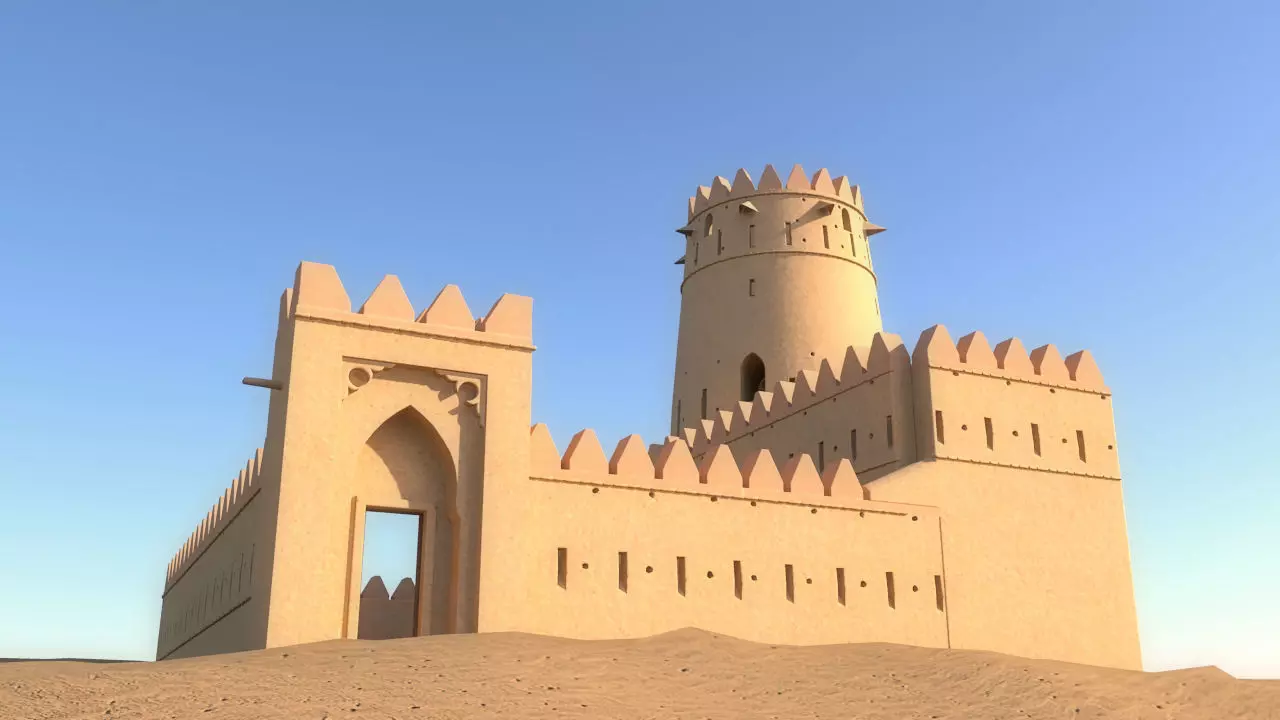 Arab Fort Low-poly 3D model_0