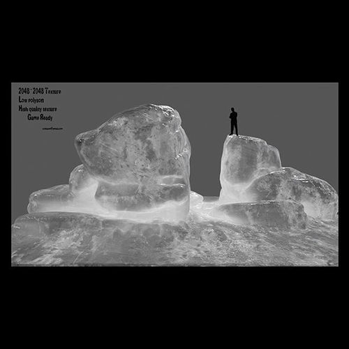 ice rock Low-poly 3D model
