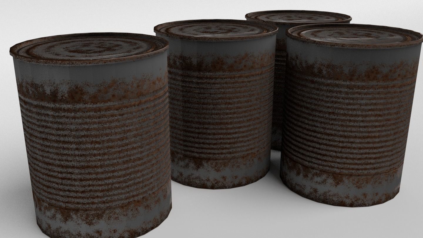 Rusty Tin Can - Low Poly PBR
