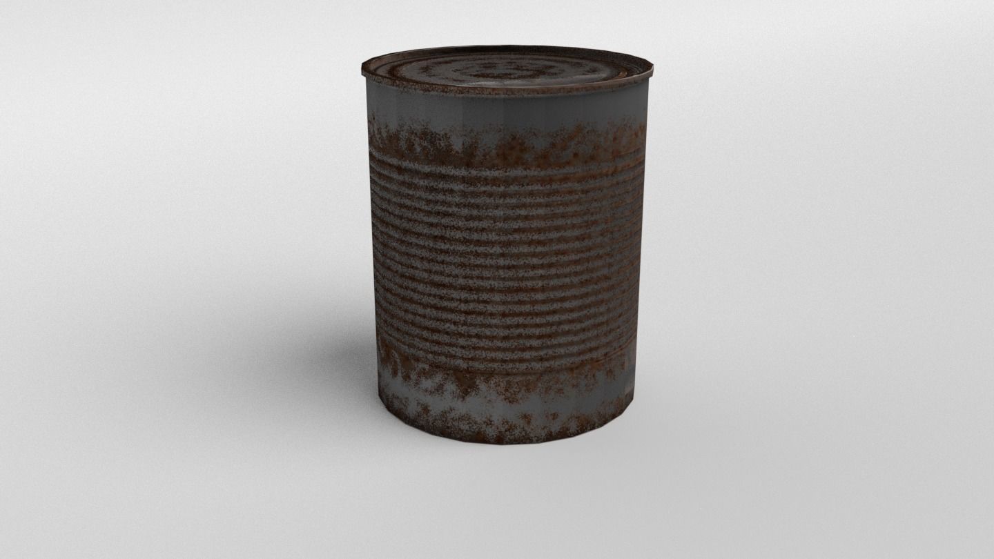 Rusty Tin Can - Low Poly PBR Low-poly 3D model_3