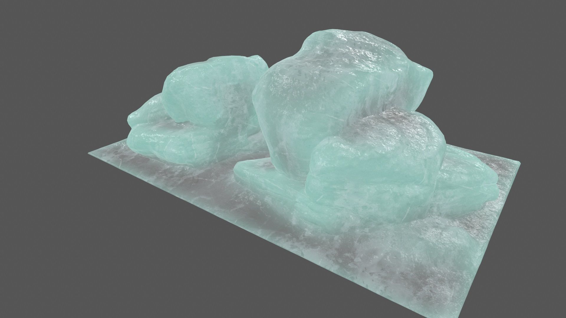 ice rock 5 Low-poly 3D model_7