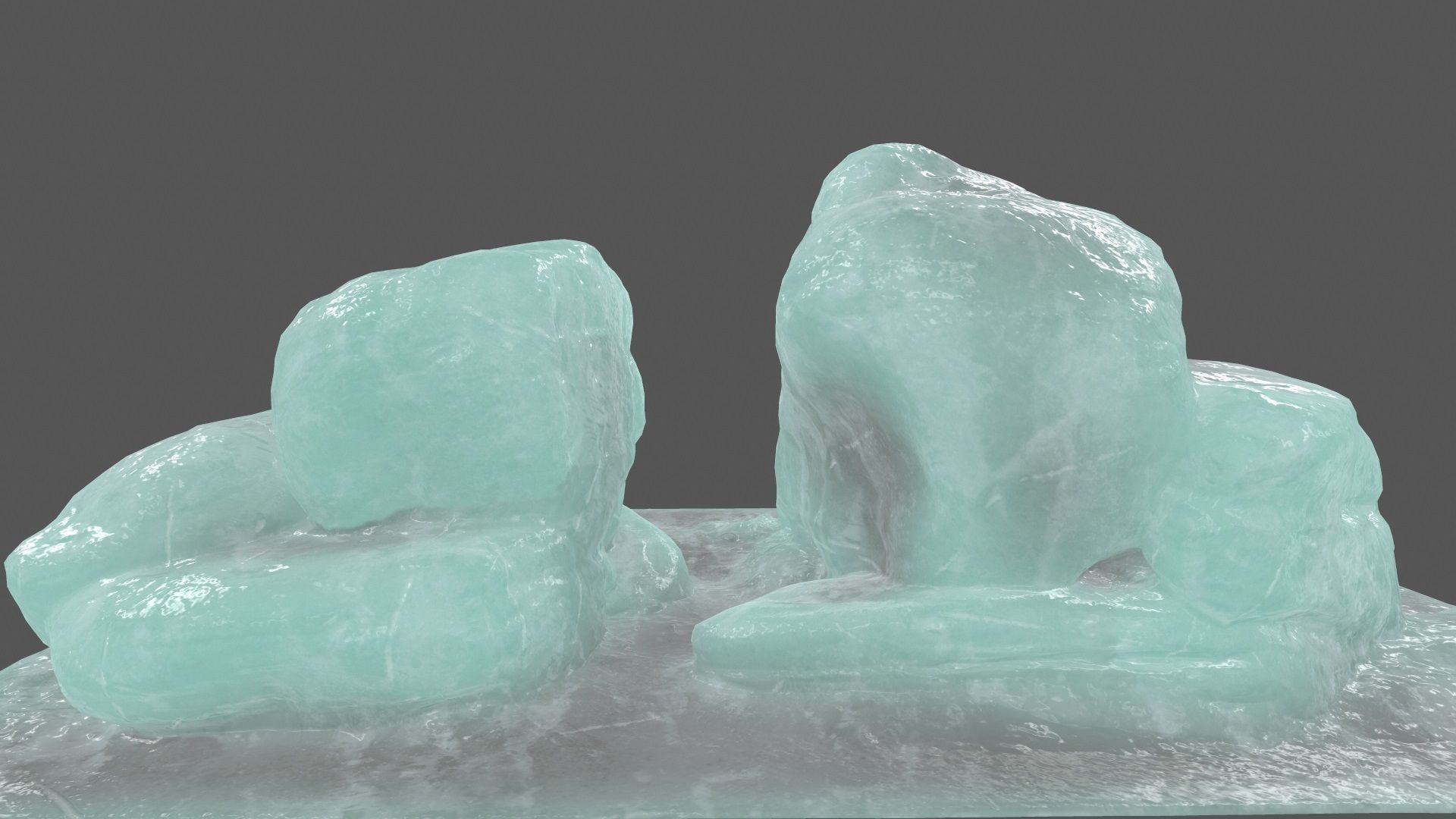 ice rock 5 Low-poly 3D model_12